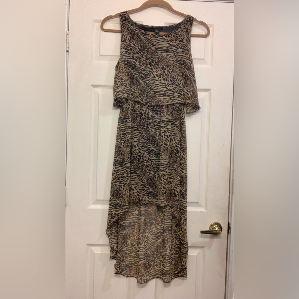 Robert Louis Cheetah Sleeveless High Low Large Dress           2640